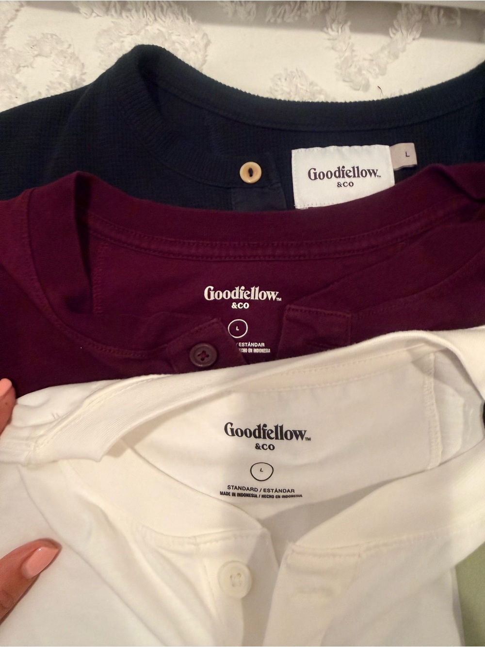 Goodfellow & Co Men’s Shirts- Burgundy, Black & White Set